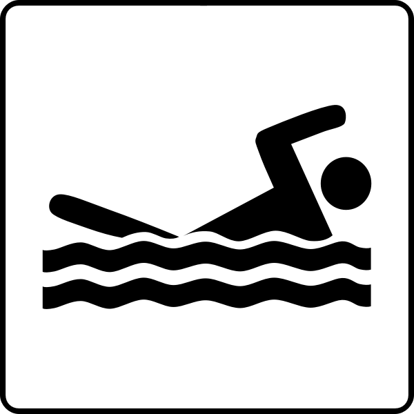 SVG Vector clip art of swimming facilities available sign