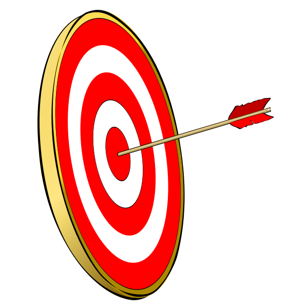SVG Vector clip art of target with arrow