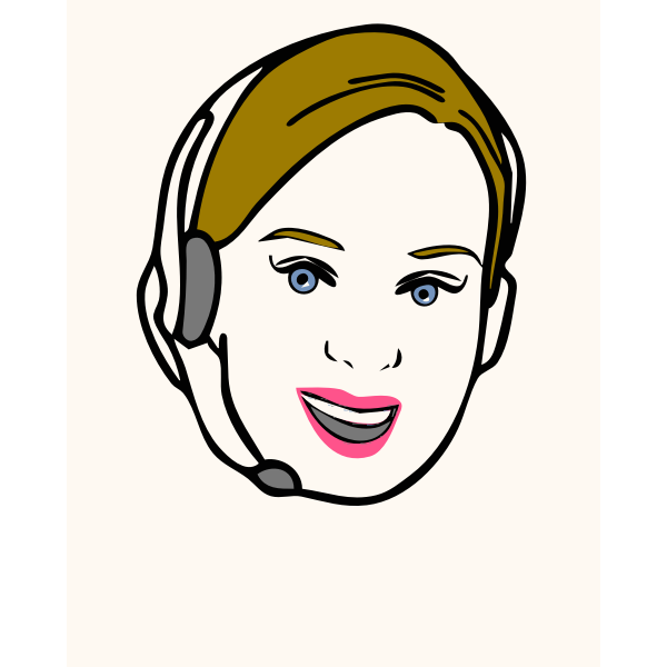SVG Vector clip art of telephone operator avatar