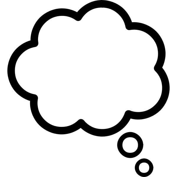 SVG Vector clip art of thick border thought cloud