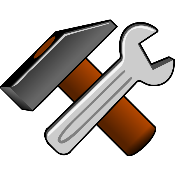 SVG Vector clip art of thick hammer and wrench icon
