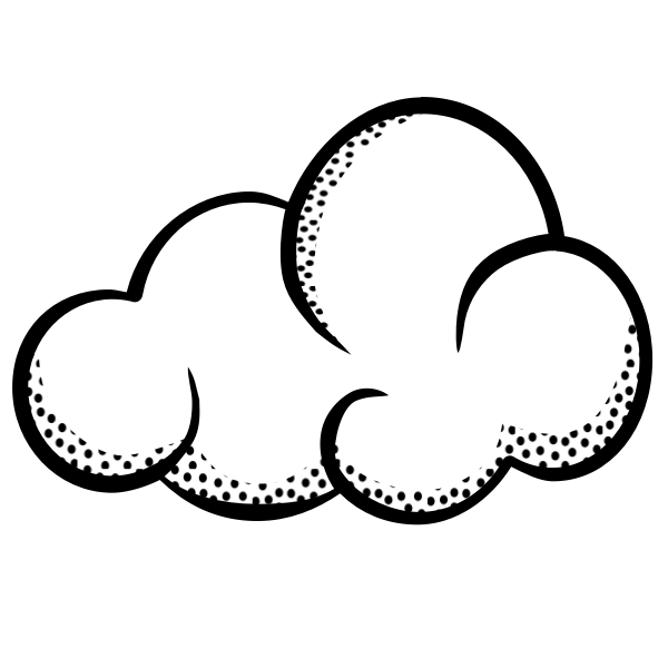 SVG Vector clip art of think line art cloud