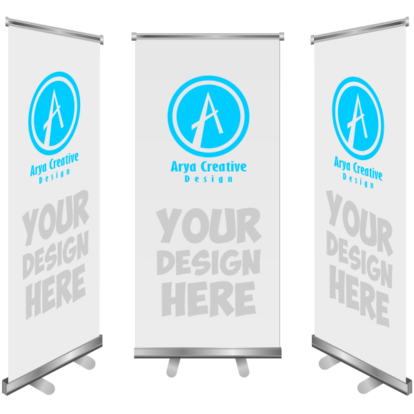 SVG Vector clip art of three roll-up banners