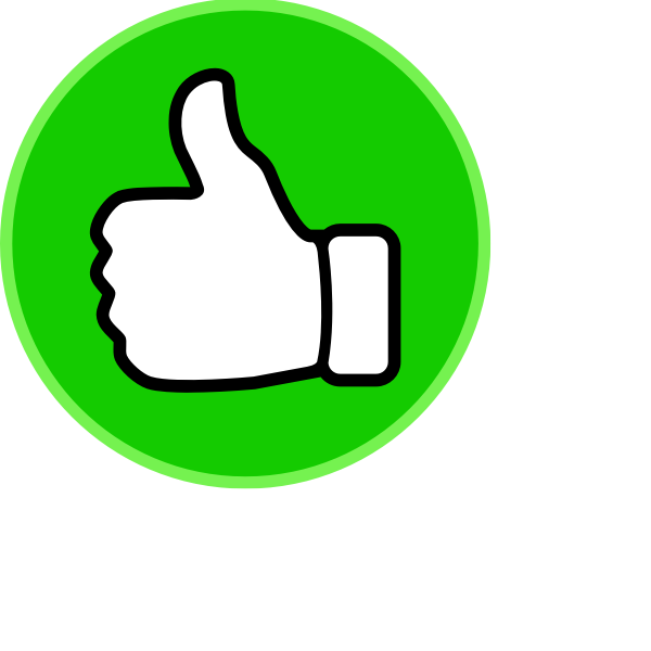 SVG Vector clip art of thumbs up in a green circle