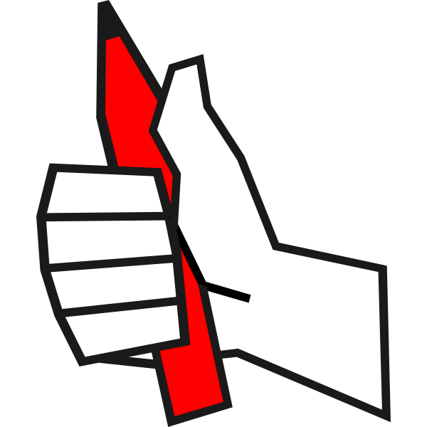 SVG Vector clip art of thumbs up with a pencil