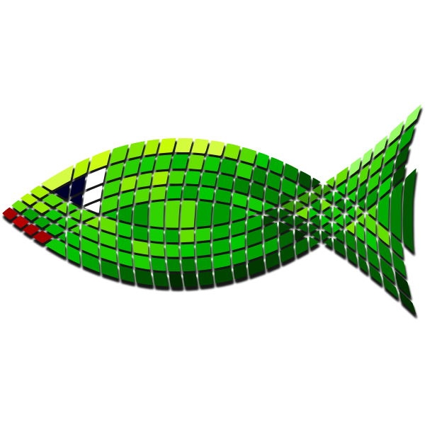 SVG Vector clip art of tiled green fish