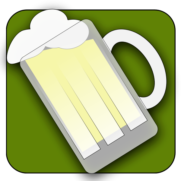 SVG Vector clip art of tilted beer mug icon
