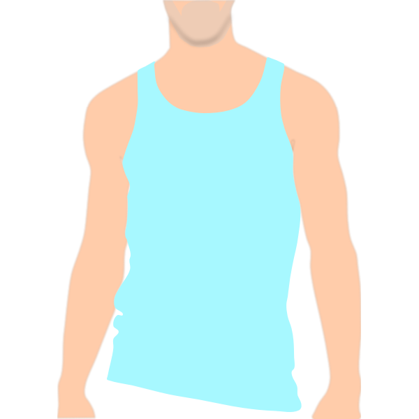 SVG Vector clip art of top of male body with a vest on