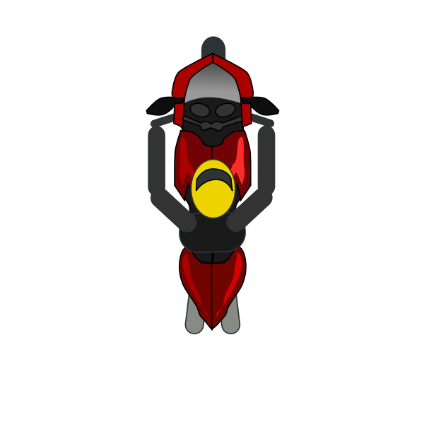 SVG Vector clip art of top view of man on motorbike