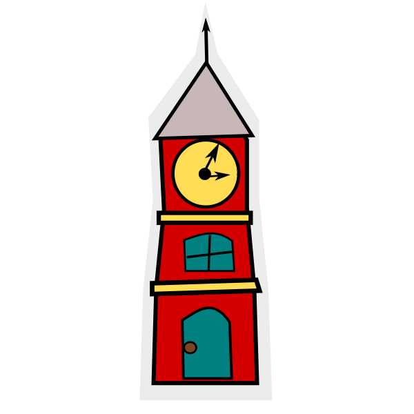 SVG Vector clip art of tower with a clock