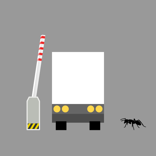 SVG Vector clip art of truck leaving a parking lot