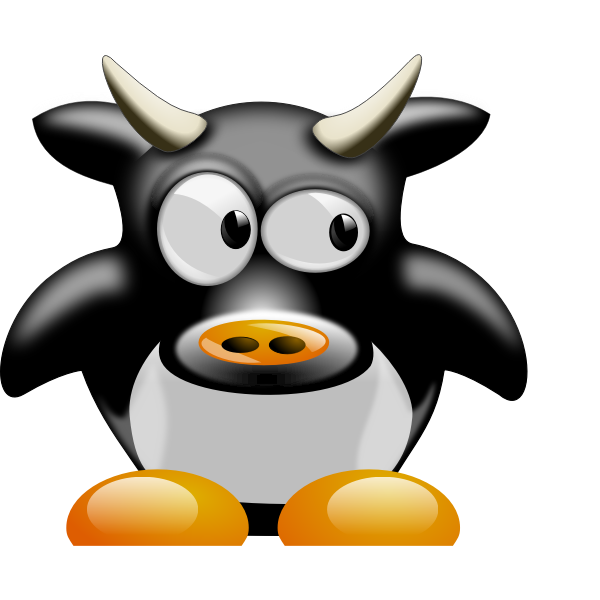 SVG Vector clip art of tux with horns