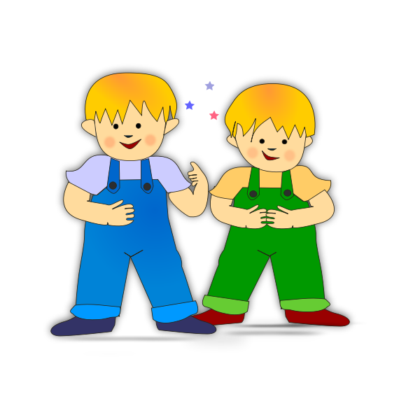 SVG Vector clip art of twin brothers children