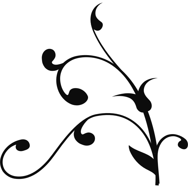 SVG Vector clip art of twisted plant silhouette