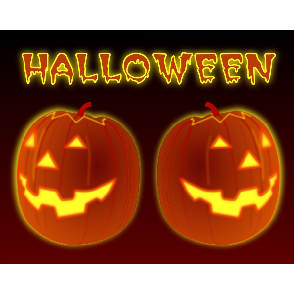 SVG Vector clip art of two celebration pumpkins