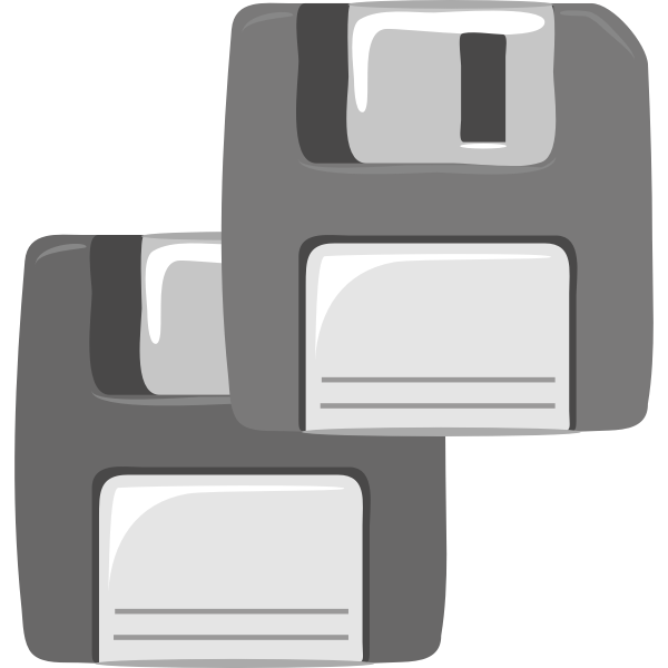 SVG Vector clip art of two computer diskettes