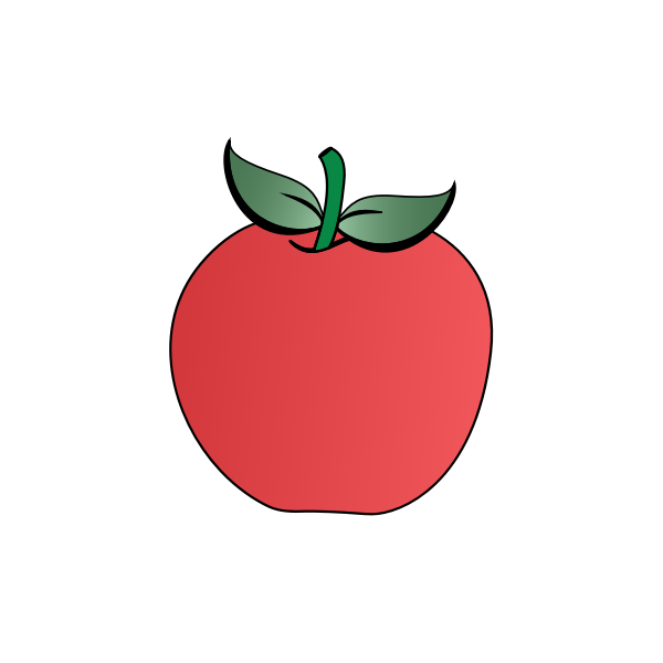 SVG Vector clip art of two leaves apple