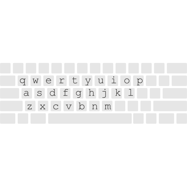 SVG Vector clip art of typed QWERTY keyboard