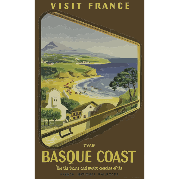 SVG Vector clip art of vintage travel poster France