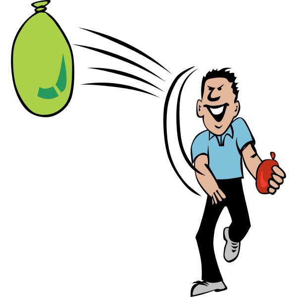 SVG Vector clip art of water balloon fight