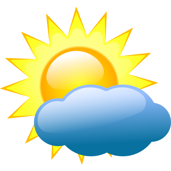 SVG Vector clip art of weather forecast color symbol for partly cloudy sky