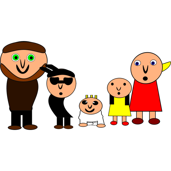 SVG Vector clip art of weird cartoon family