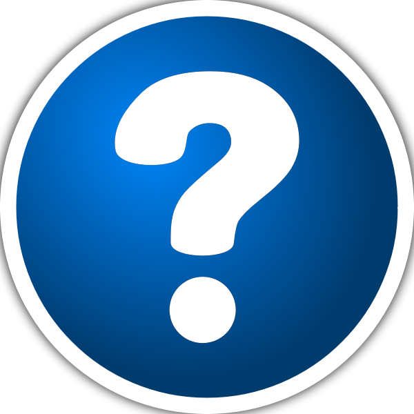 SVG Vector clip art of white and blue icon with a question mark