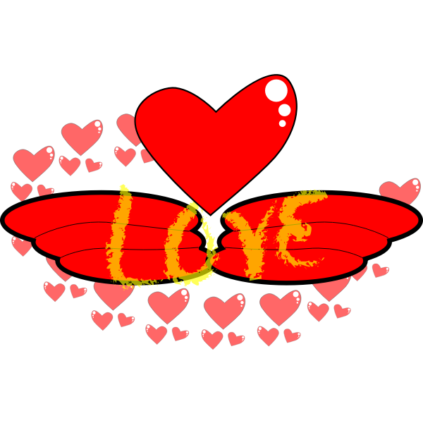 SVG Vector clip art of wings of love