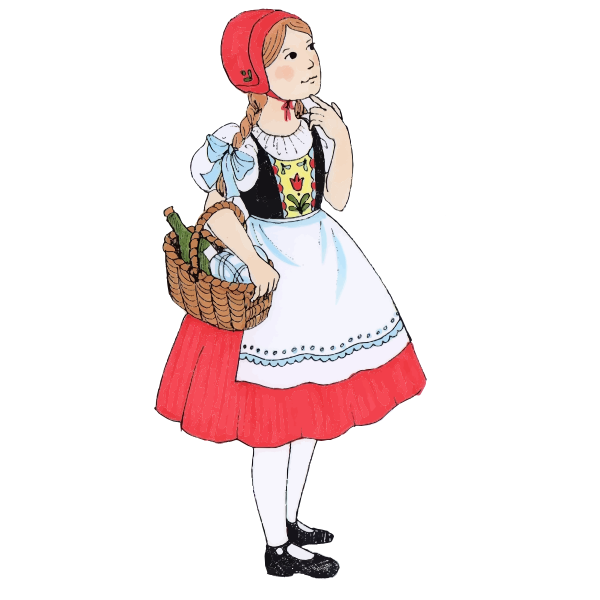 SVG Vector clip art of woman holding basket with food