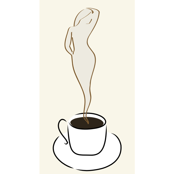 SVG Vector clip art of woman in a coffee cup