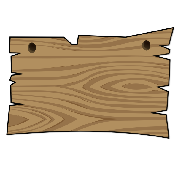 SVG Vector clip art of wood signboard with two holes