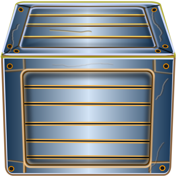 SVG Vector clip art of wooden blue box