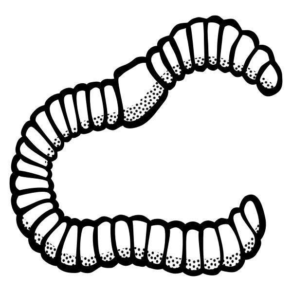 SVG Vector clip art of worm line art