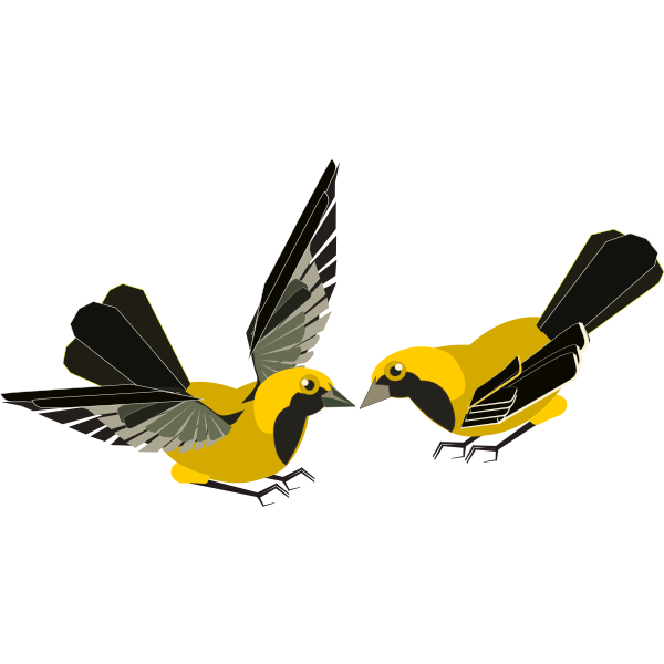 SVG Vector clip art of yellow and black bird