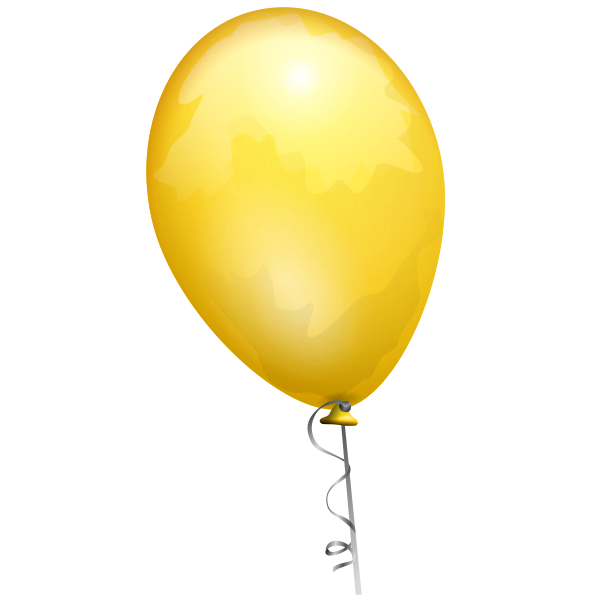 SVG Vector clip art of yellow balloon on a decorated string