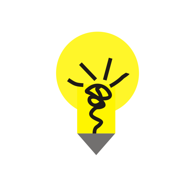 SVG Vector clip art of yellow light bulb with a pointy end