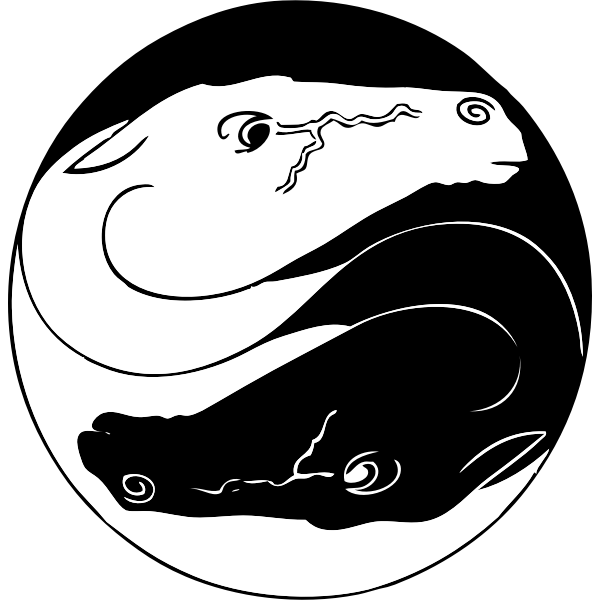 SVG Vector clip art of Ying Yang sign with horse