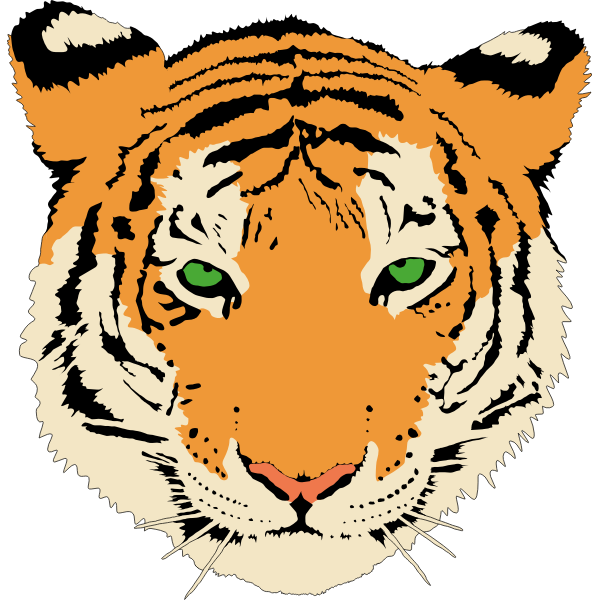 SVG Vector clip art of young tiger039s head