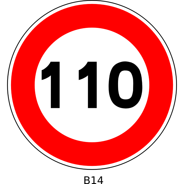 SVG Vector drawing of 110 speed limitation traffic sign