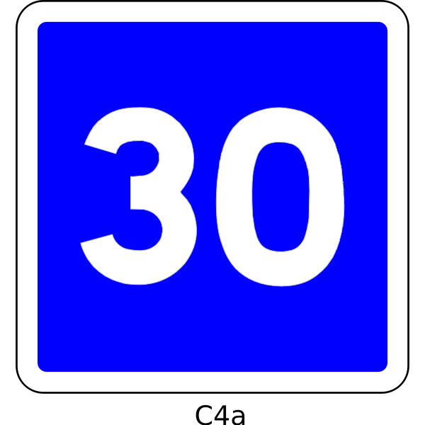 SVG Vector drawing of 30mph speed limit informatory road sign
