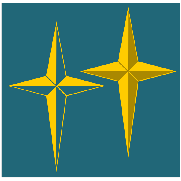 SVG Vector drawing of 4 point beveled star