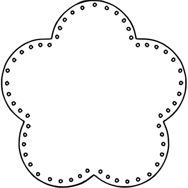 SVG Vector drawing of 5 scallop flower outline with holes