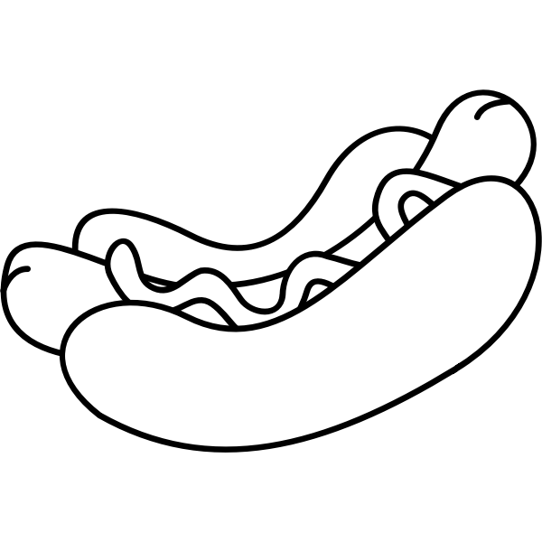 SVG Vector drawing of a hotdog