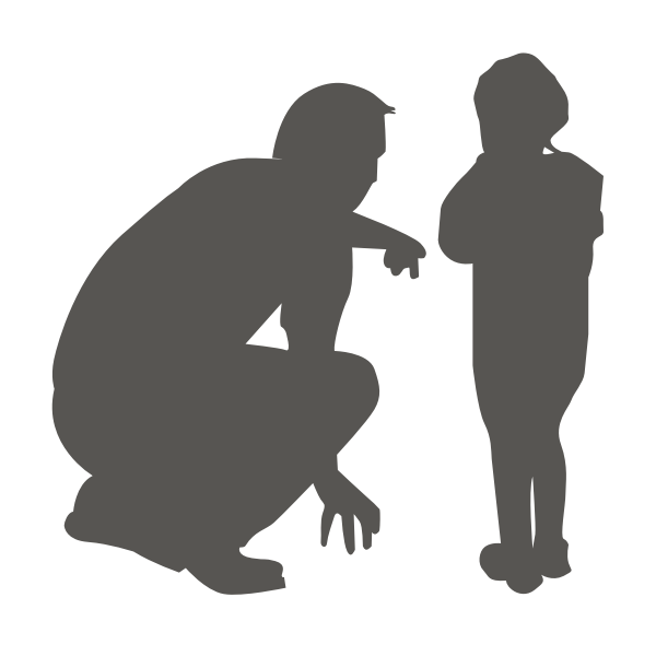 SVG Vector drawing of a man talking to a child