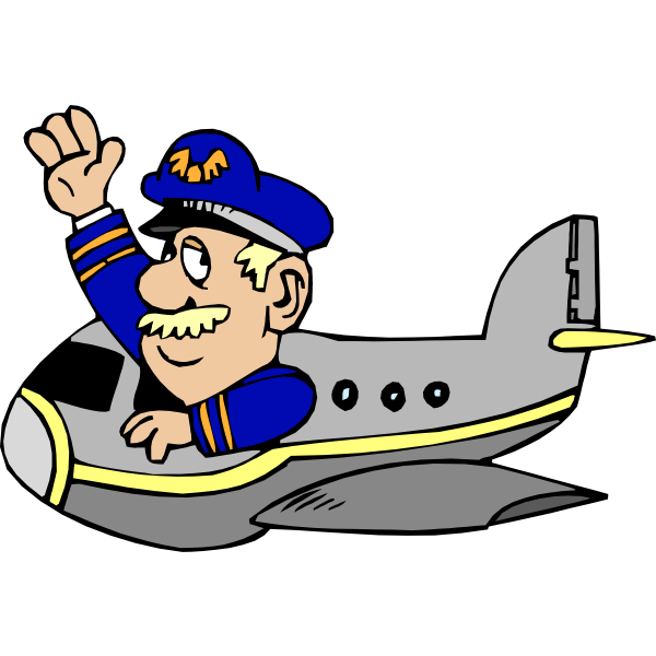 SVG Vector drawing of aircraft pilot
