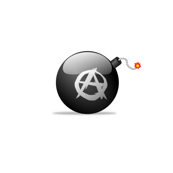 SVG Vector drawing of anarchist bomb
