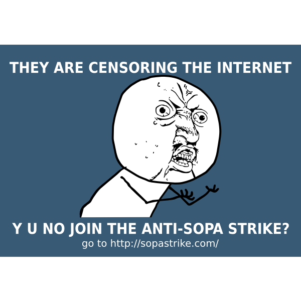 SVG Vector drawing of anti-SOPA strike poster