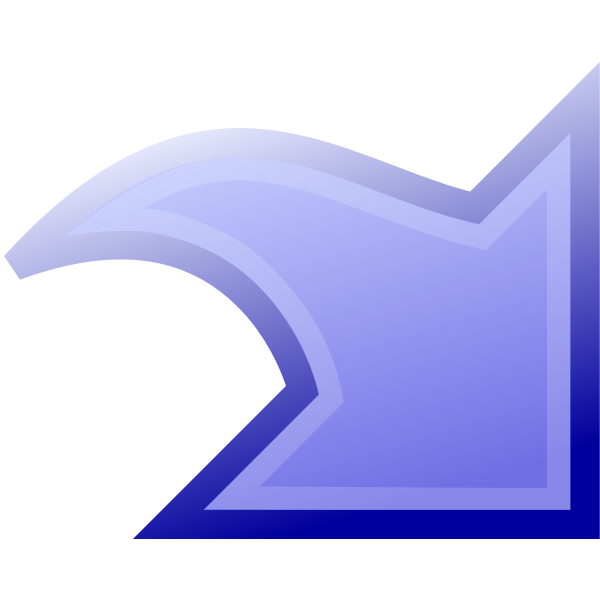 SVG Vector drawing of arrow downwards in blue color