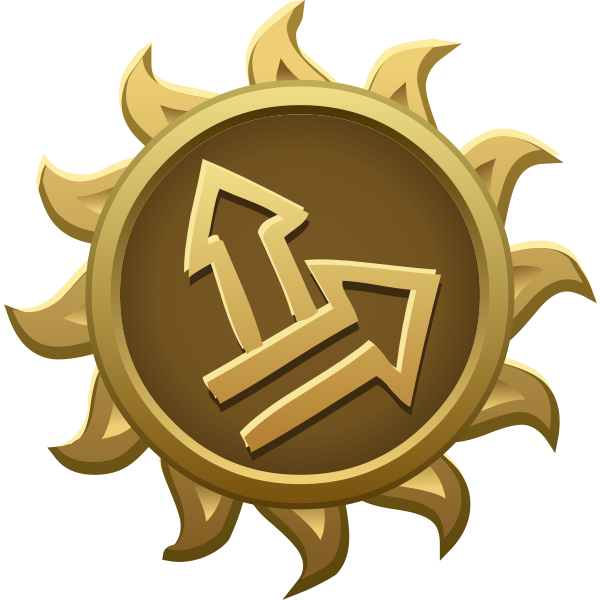 SVG Vector drawing of arrows sun shaped emblem
