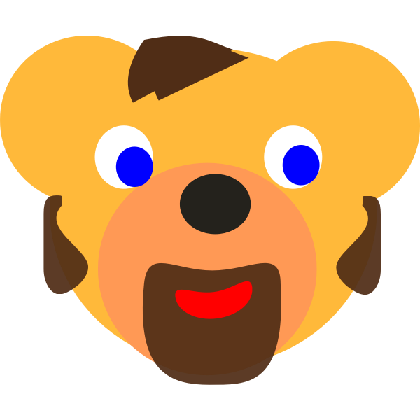 SVG Vector drawing of bear with beard